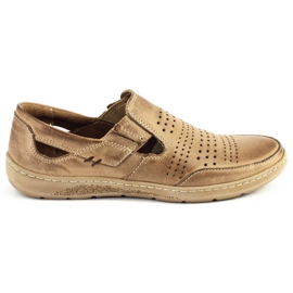 KOMODO Herre openwork sko 863 til sommer beige