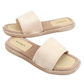 Dame tøfler i beige ruskind 1096 Beige