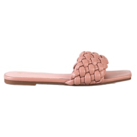 Goodin Flettede Eco Leather Tøfler lyserød