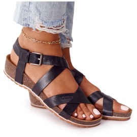Sorte sandaler på korksålen Big Star DD274A009