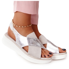 Slip-On Sandaler På Sergio Leone SK029 Platform Hvid-Sølv