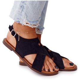 Sandaler i ruskind Sergio Leone SK060 Sort