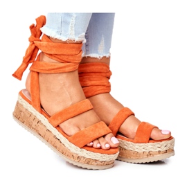 FS1 Kvinders sandaler på platformen bundet orange La Favorite