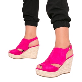 Lyserøde espadriller på kilen Pretty Woman