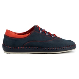 Olivier Casual sko til mænd 312K marineblå nubuck