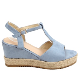 Blå Espadriller på kiler WX-08 LT.BLUE