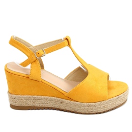 Espadriller på kiler honning WX-08 gul