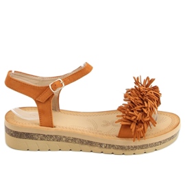 Sandaler med frynset kamel JN315 Camel brun
