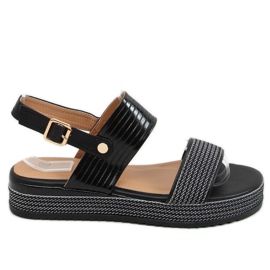 Sorte kvinders sandaler YQ16 Sort