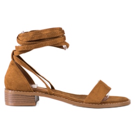 Goodin Bindede sandaler med ruskind brun