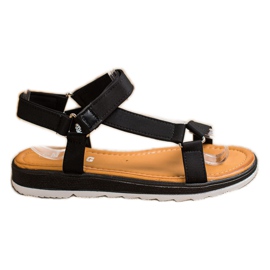 SHELOVET Moderigtige sandaler med velcro sort