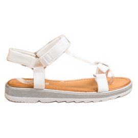 SHELOVET Moderigtige sandaler med velcro hvid