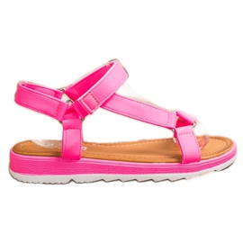 SHELOVET Moderigtige sandaler med velcro lyserød