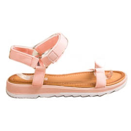 SHELOVET Moderigtige sandaler med velcro lyserød