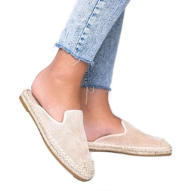 Kinshasa beige flip-flops med en opbygget front
