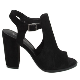 Sorte højhælede sandaler 2B7L6897-3 Sort
