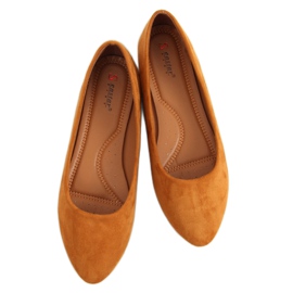 Camel CC212P Ballerinaer i glat ruskind i kamel brun