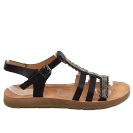 Sorte kvinders sandaler L-375 Sort