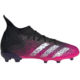Adidas Predator Freak.3 Fg Jr FW7530 fodboldstøvler hvid, sort, pink sort