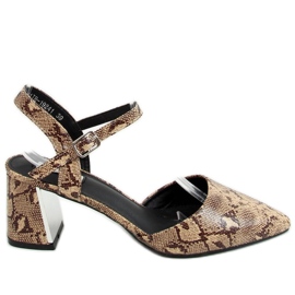 Pumper med en åben hælslange 1JB-19241 Snake beige brun