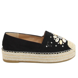 Sorte espadriller med skaller 2798 Sort