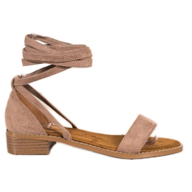 Goodin Bindede sandaler med ruskind brun