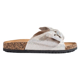 Comer Komfortable flip-flops med sløjfe sølv grå