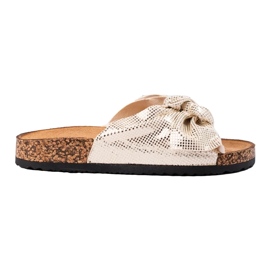 Komfortable flip-flops med sløjfe gylden