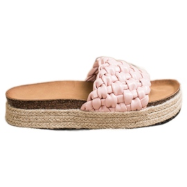 SHELOVET Flettede Espadrilles flip-flops lyserød