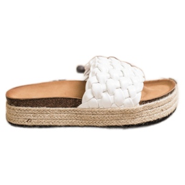 SHELOVET Flettede Espadrilles flip-flops hvid