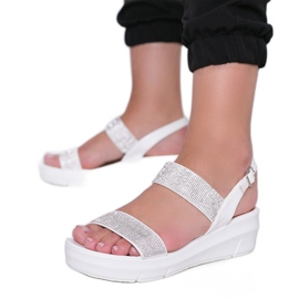 Hvide kile sandaler Sweet Rasp