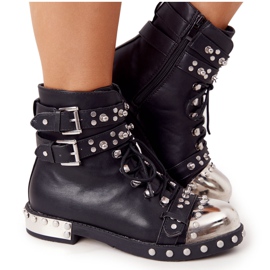 Kvinders varme støvler Arbejdere med rhinestones sort Lu Boo