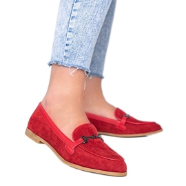 Røde Juliette eco ruskind loafers
