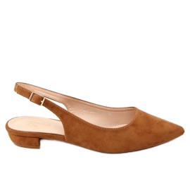 Ballerinas med en åben hælkamel MM-801 Camel brun
