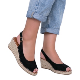 Sorte kile sandaler fra Caitlin
