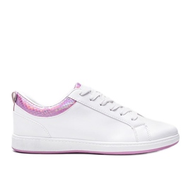 Madalynn holografiske sneakers i hvid og pink