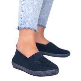 Marineblå sneakers Slip On openwork Deep