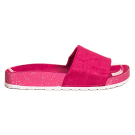 SHELOVET Moderigtige flip-flops i ruskind lyserød