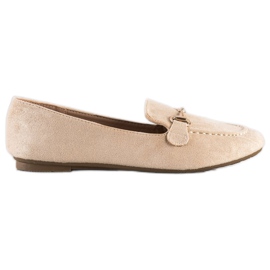 VINCEZA Glitter Mokasiner beige