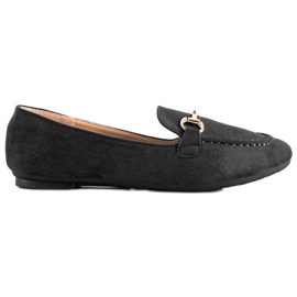 VINCEZA Glitter Mokasiner sort