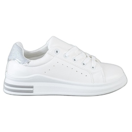 Diamantique Sneakers med glitterindsats hvid