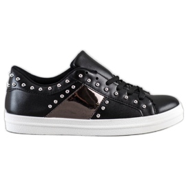 SHELOVET Sorte sneakers med ornamenter