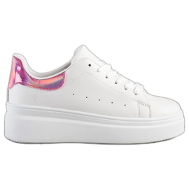 SHELOVET Behagelige sneakers hvid