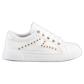 SHELOVET Eco læder sneakers hvid