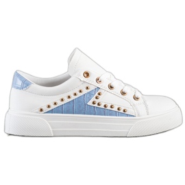 SHELOVET Eco læder sneakers hvid