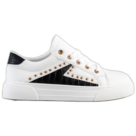 SHELOVET Eco læder sneakers hvid