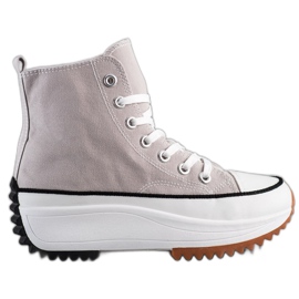 SHELOVET Høje sneakers på platformen grå