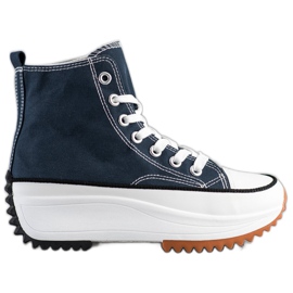 SHELOVET Høje sneakers på platformen marine blå