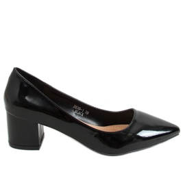 Pumps med brede hæle sort 3839-1 Sort