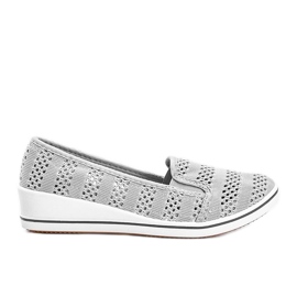 Grå openwork kile sneakers Los Angeles